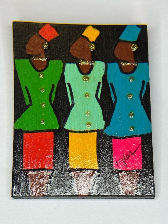 Jewelry - Colorful Trio Pin Art— Vibrant Ladies